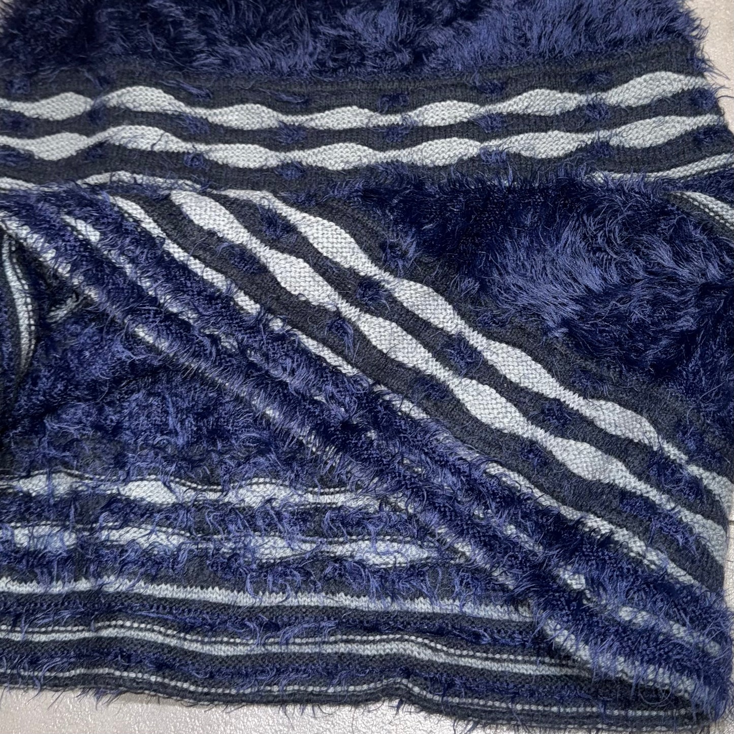 Navy furry mini skirt