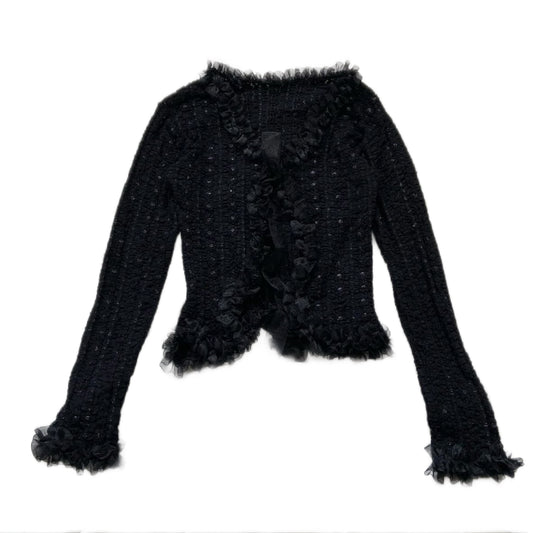 black knit ribbon outer