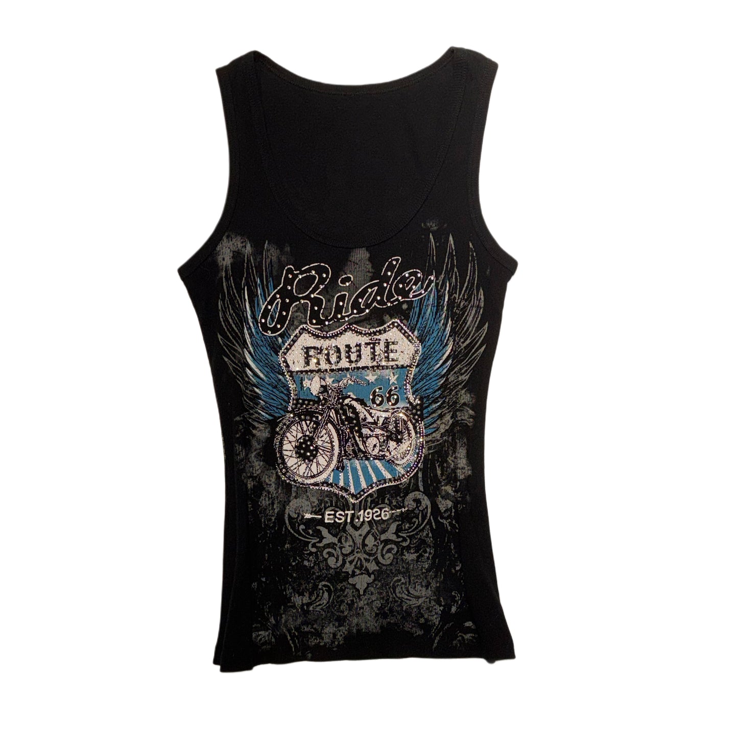 Route66 motorcycle rhinestone tank