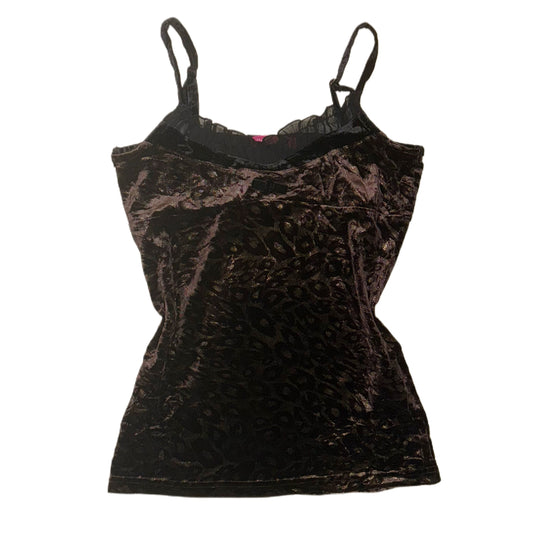Brown leopard velvet lace tank