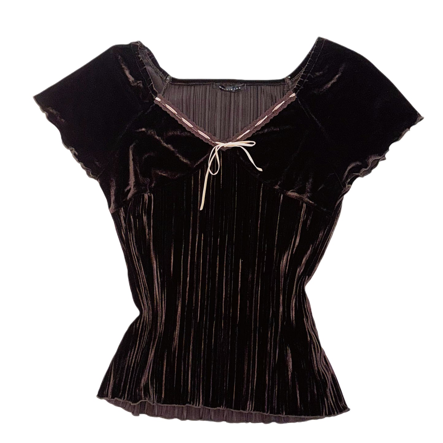 Brown velvet top