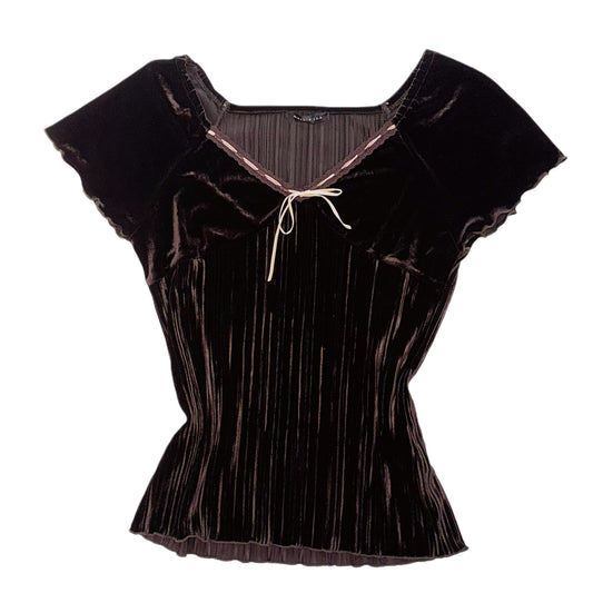 Brown velvet top