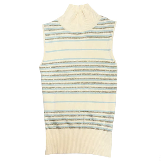 Ivory baby blue strips top