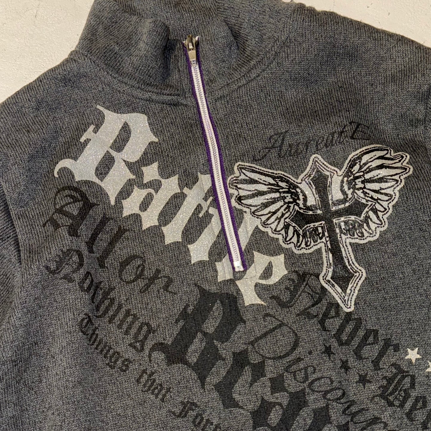 Cross graphic zip long sleeve