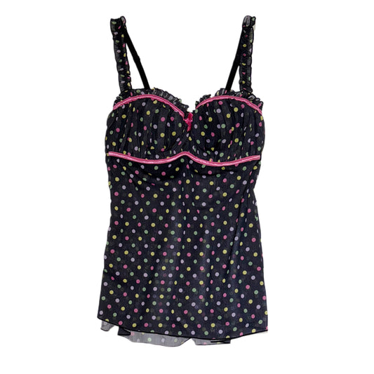 Colourful polka dot mesh corset