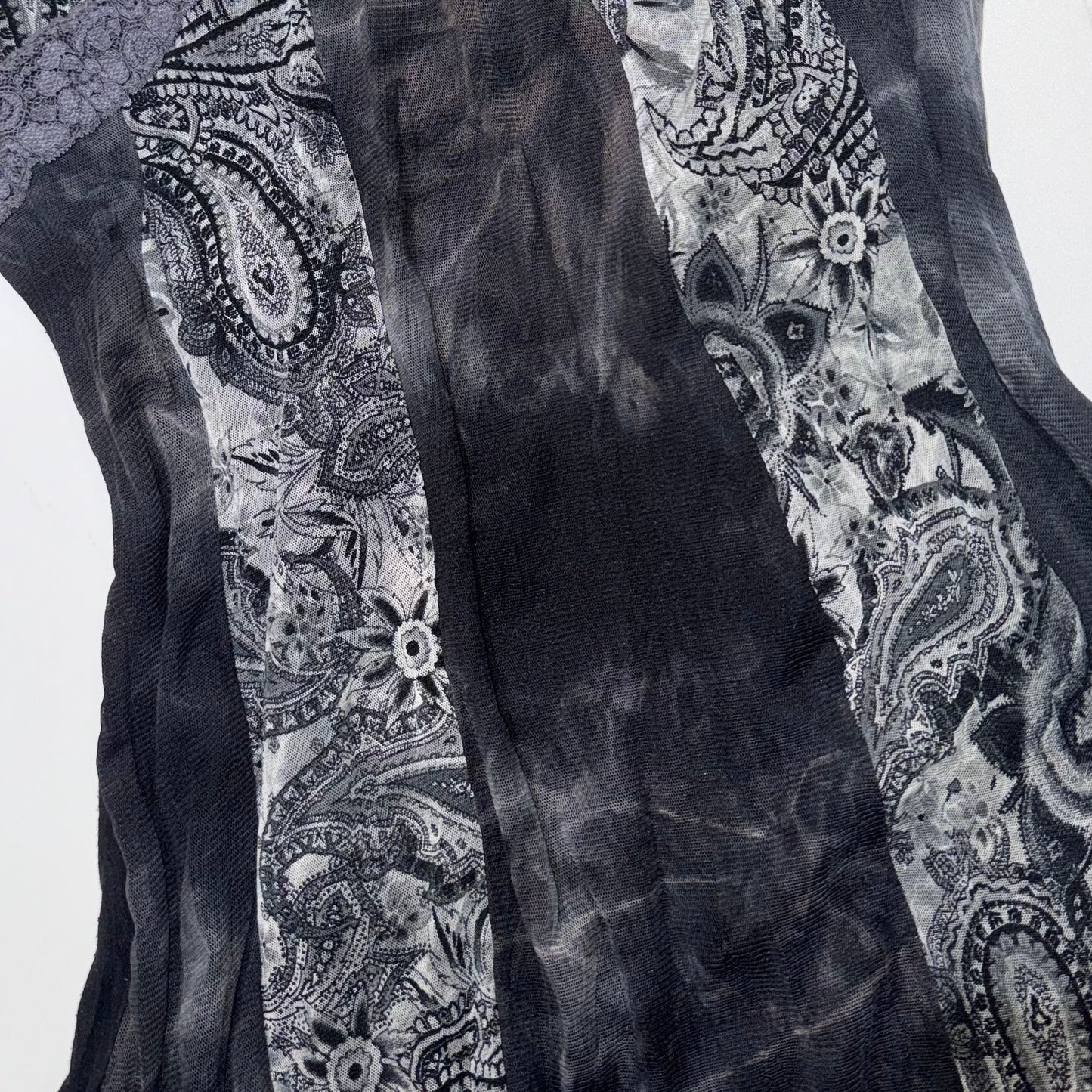 Paisley lace trim top