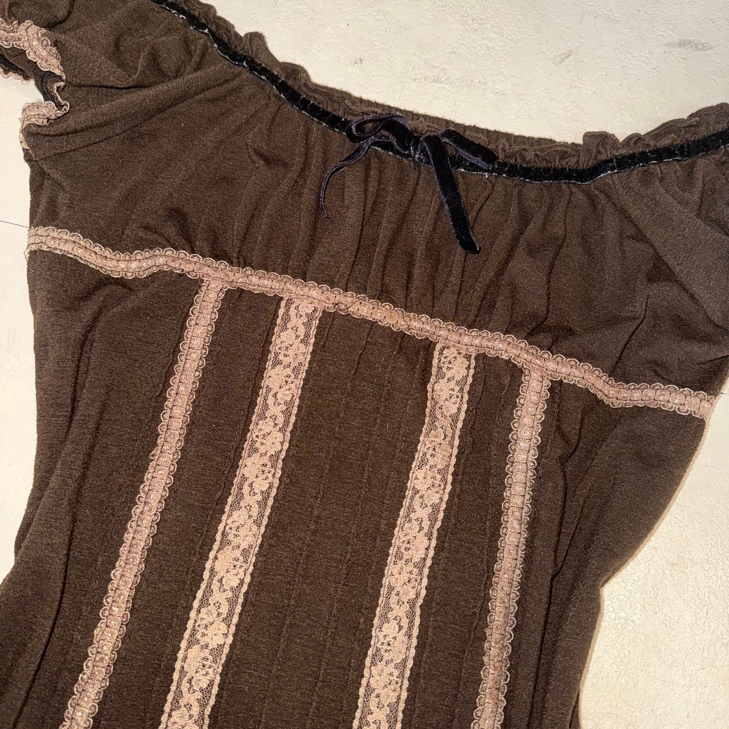 Brown lace top