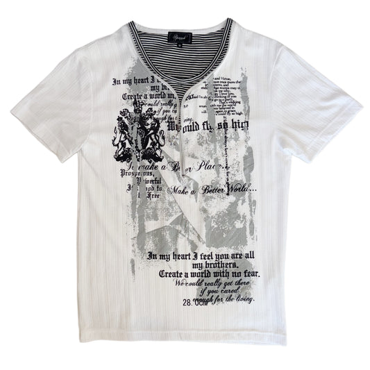 Distressed gothic graphic white top(unisex)