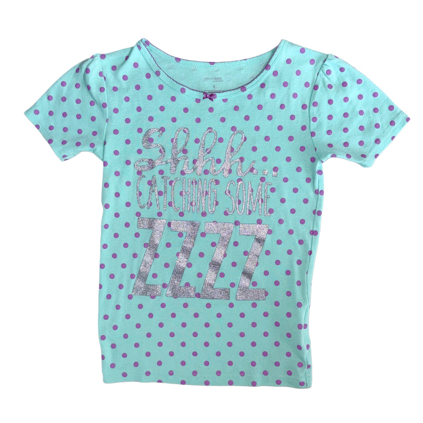 Tiffany blue purple polka dot top