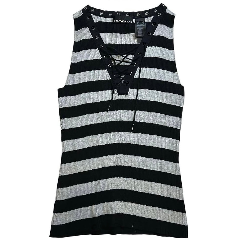 BKNY v-neck striped top