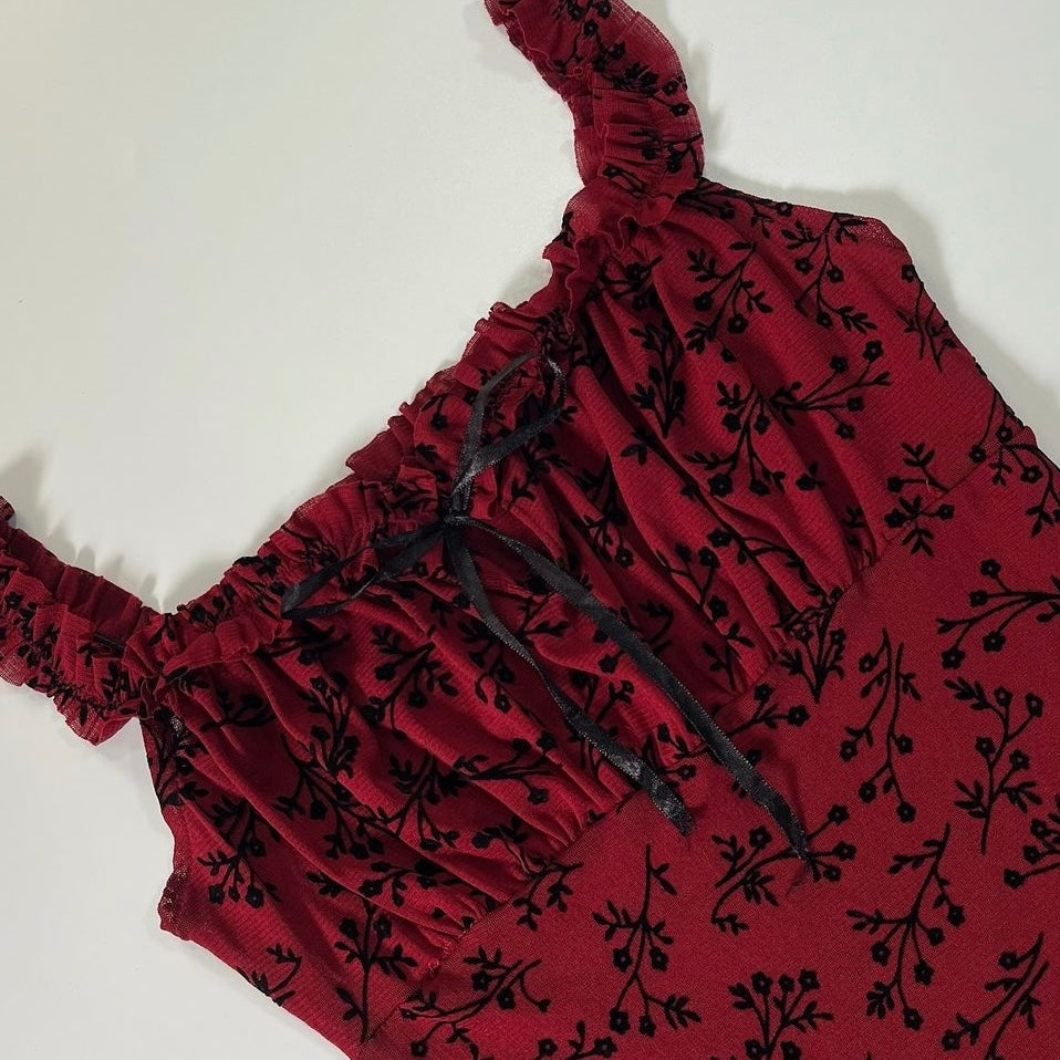 Red florals top