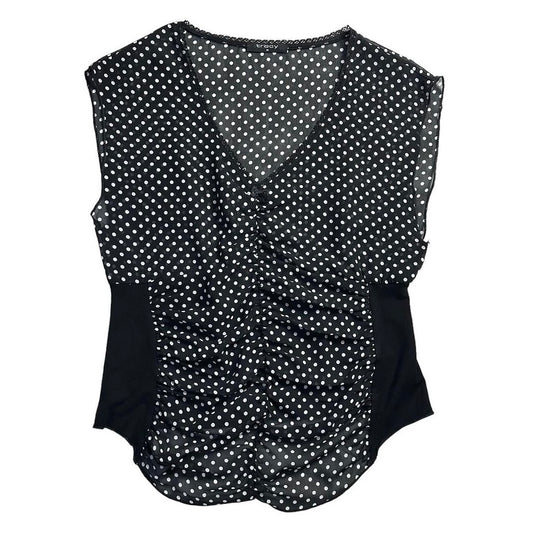 Black mesh Dotted top