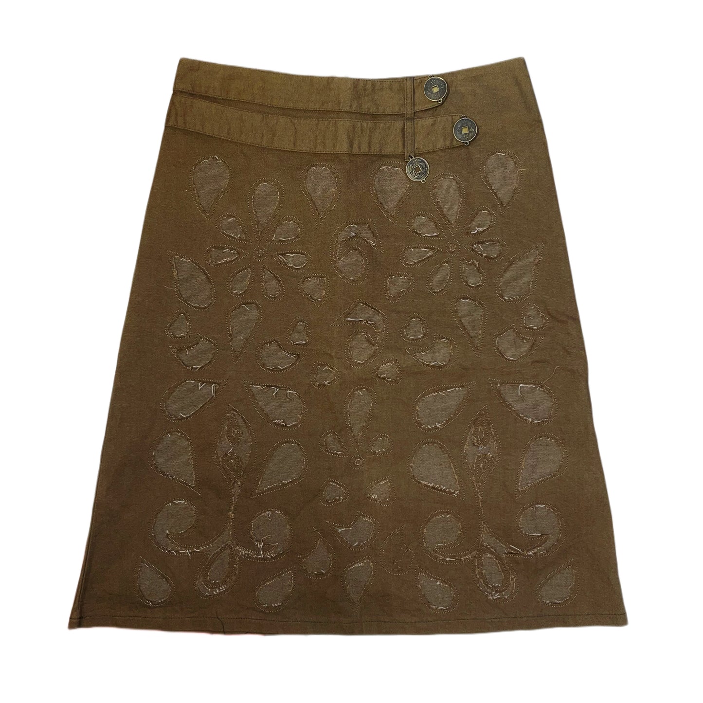 Brown skirt with coins details