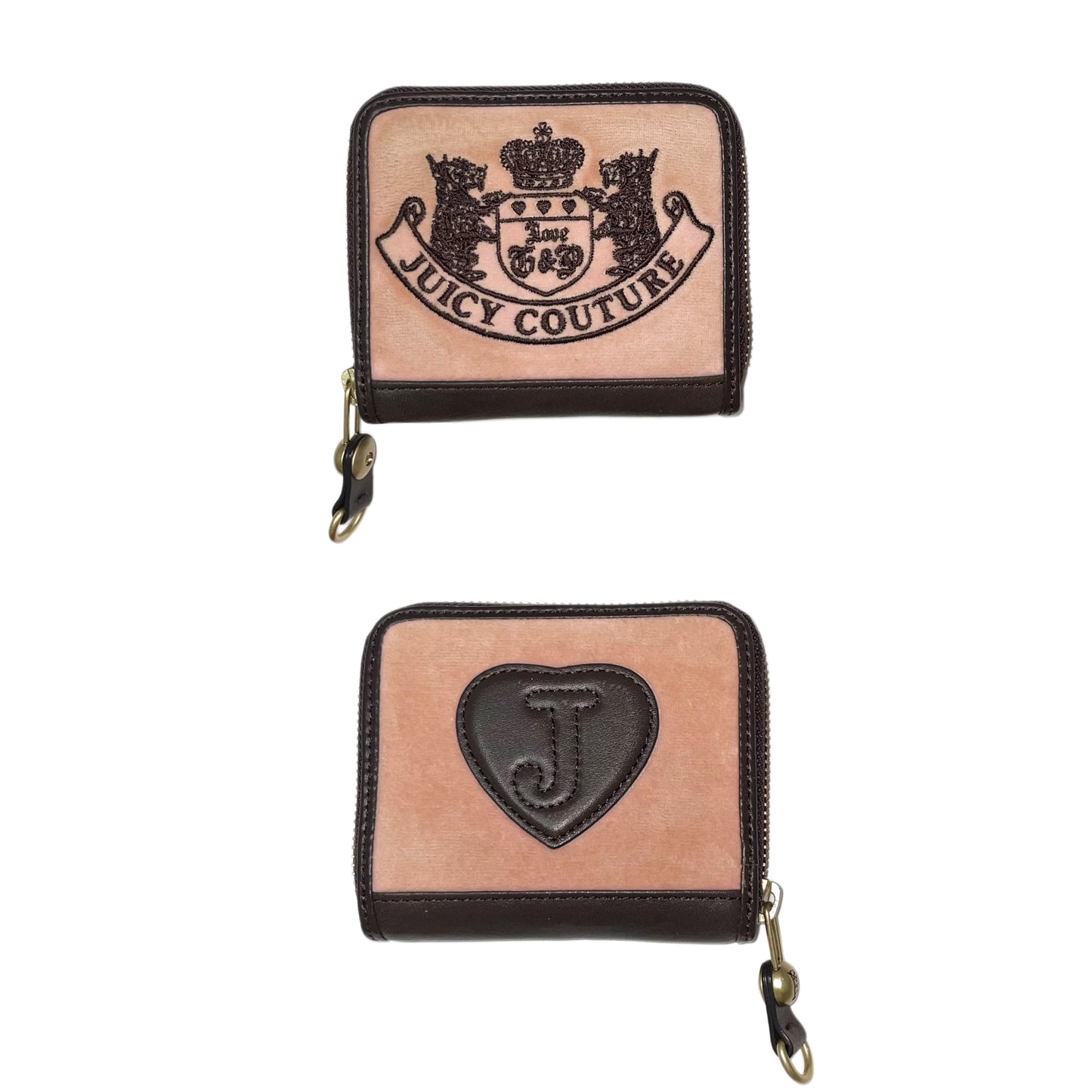 Juicy Courure dirty pink brown leather wallet