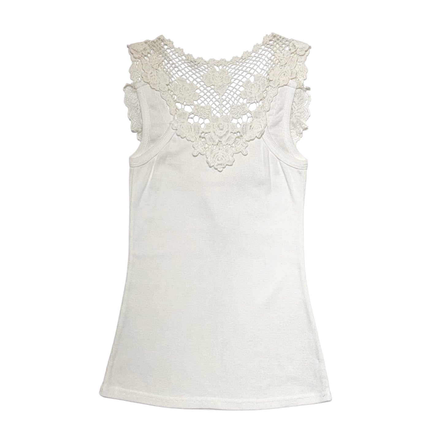 White lace collar cami