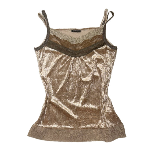 Brown velvet lace tank