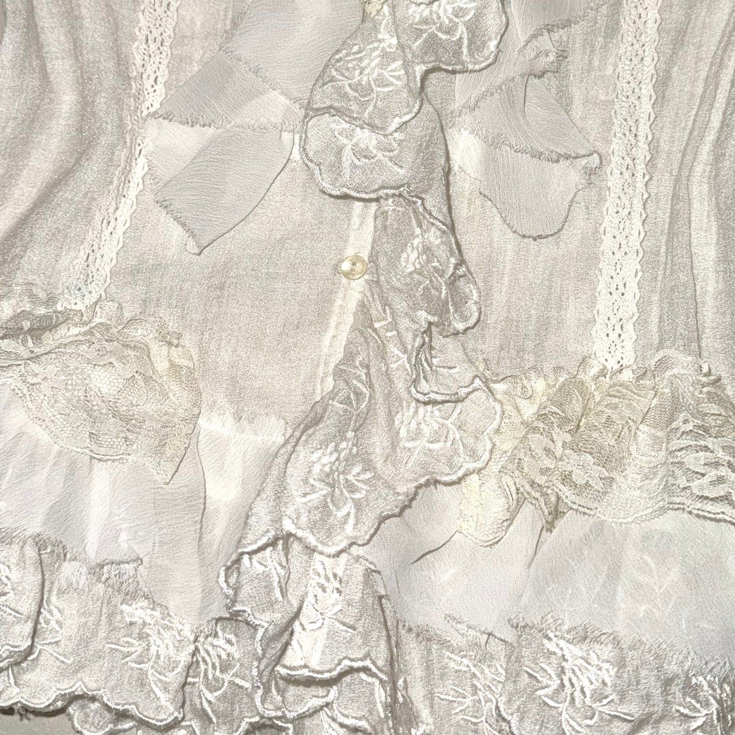 Ivory lace ruffle shirt
