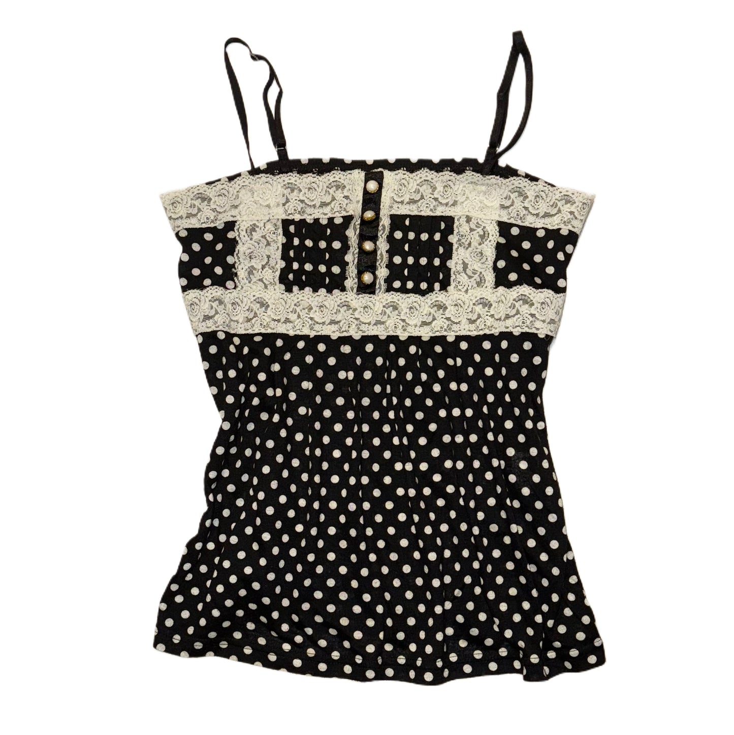 Polka dot lace tank