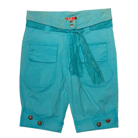 Teal lace jorts