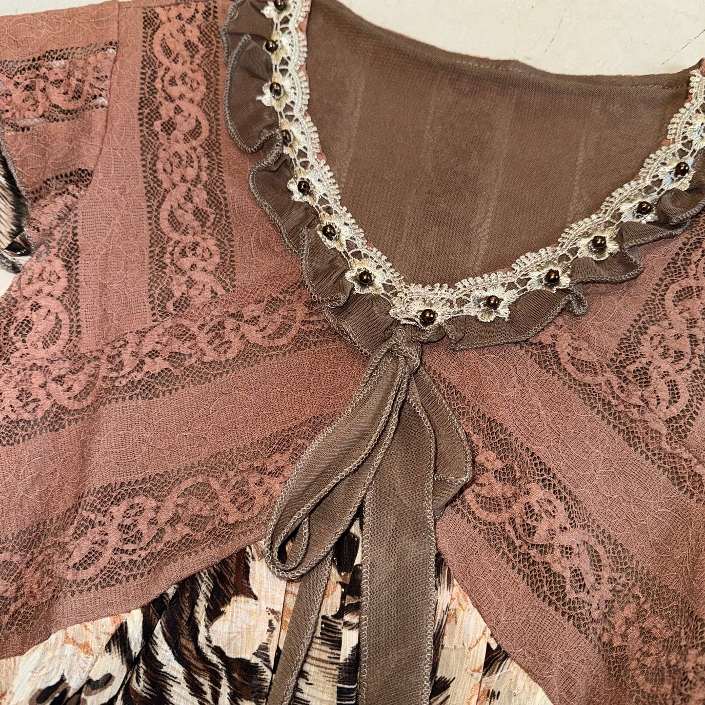 Brown lace top