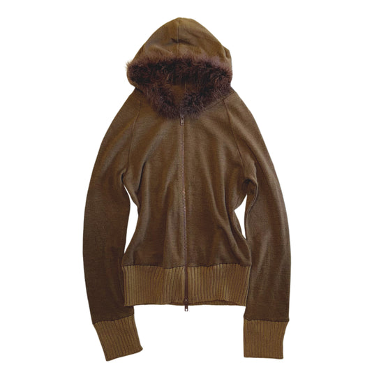 Lovenight double zip furry hoodie