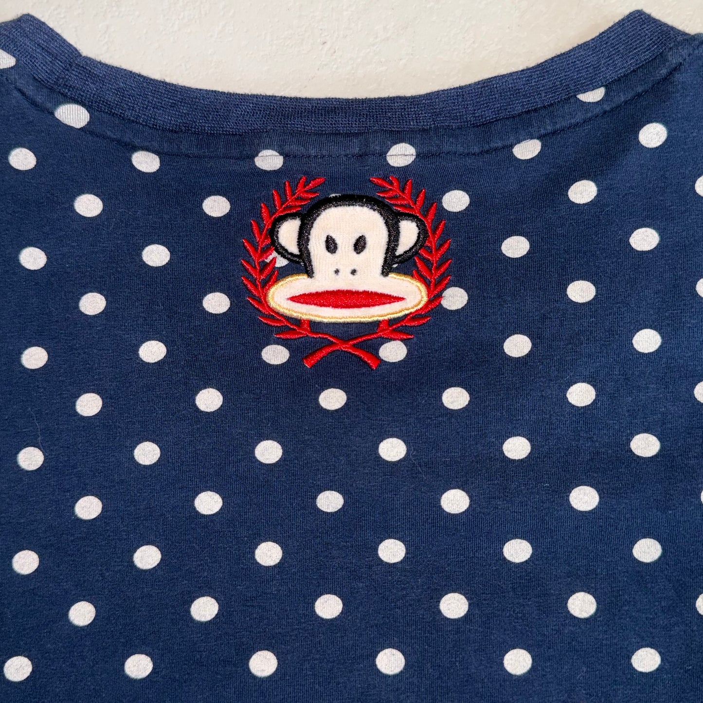 2014 Paul Frank navy polka dot top