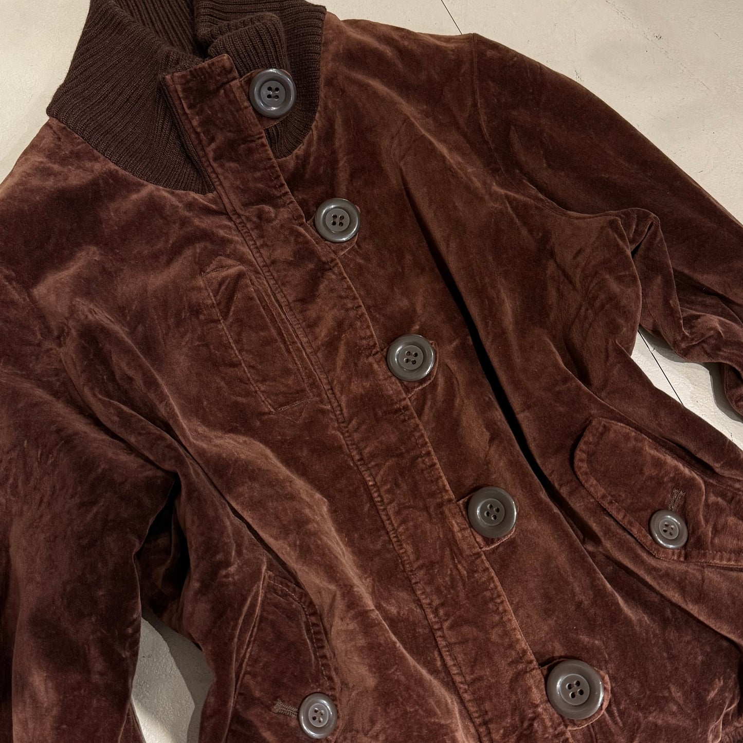 Brown velvet button up jacket