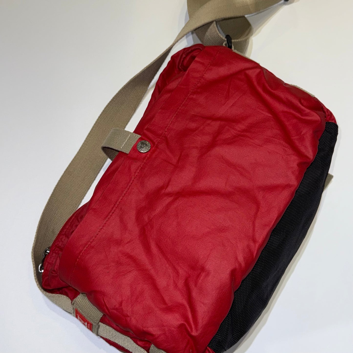 Diesel red nylon compass bag