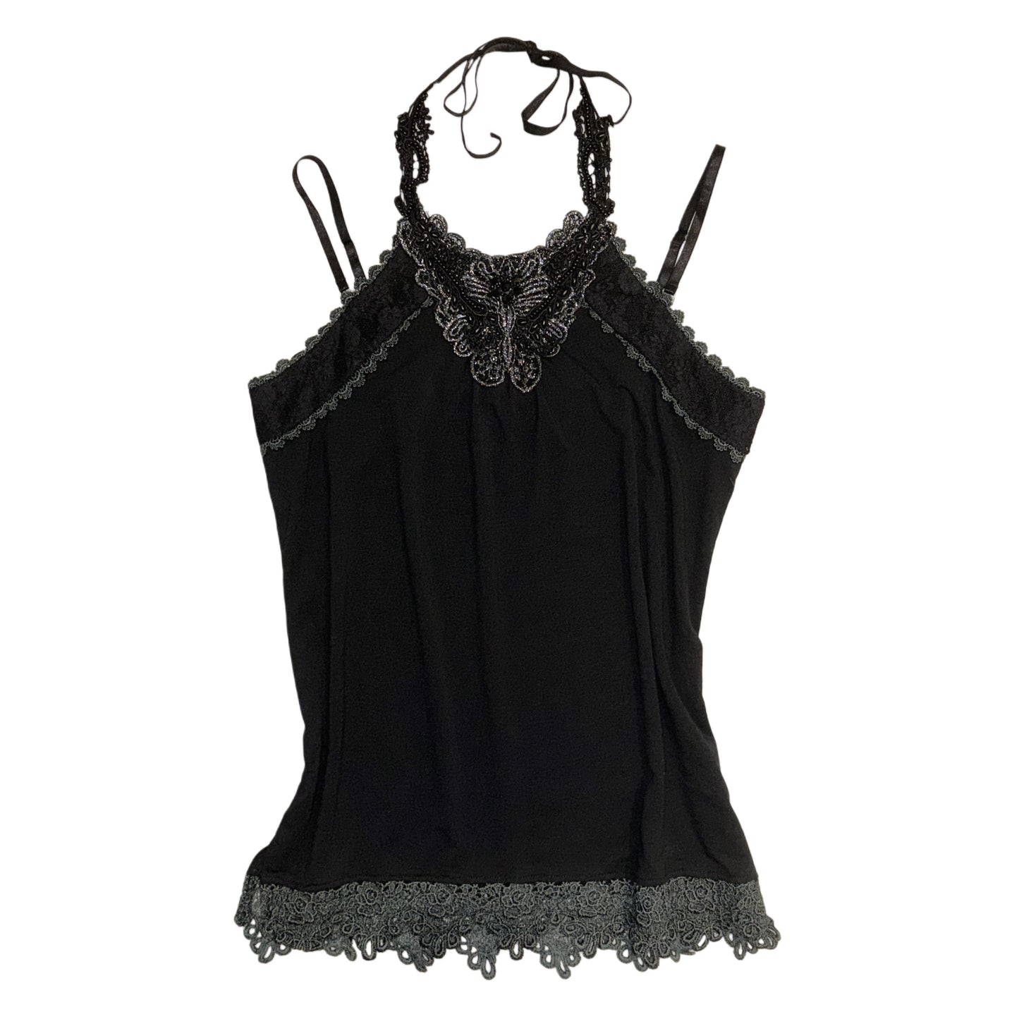 Axes black lace halter