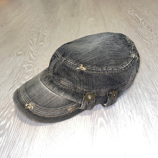 washed denim hat