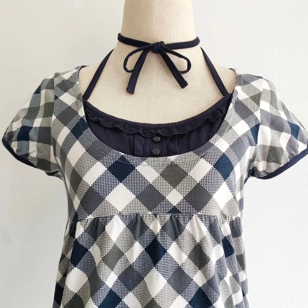 Black n white checkered top