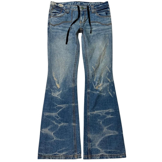 Low waist wash denim jeans