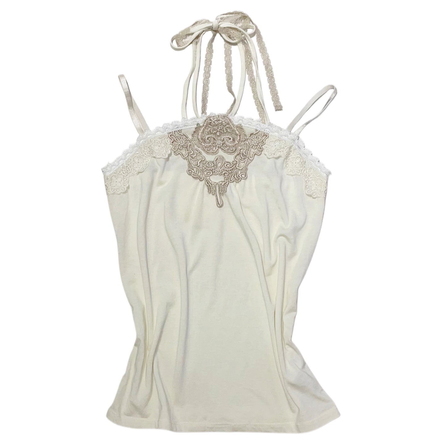 Axes ivory lace halter cami
