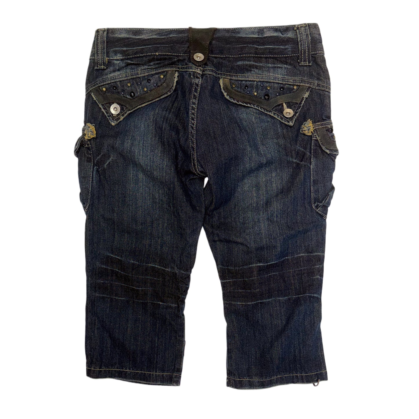 Denim rivets capris