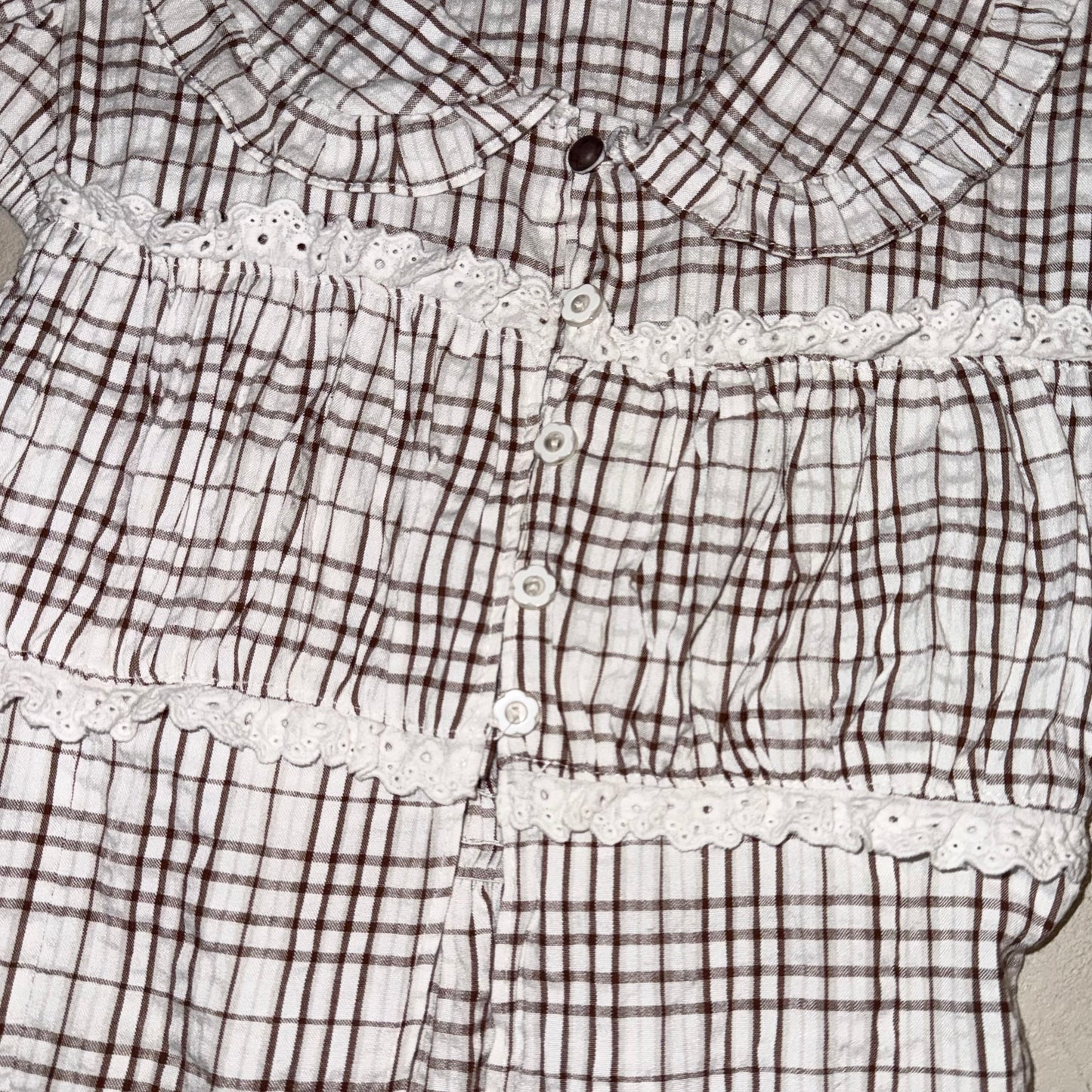 Checkered lace shirt