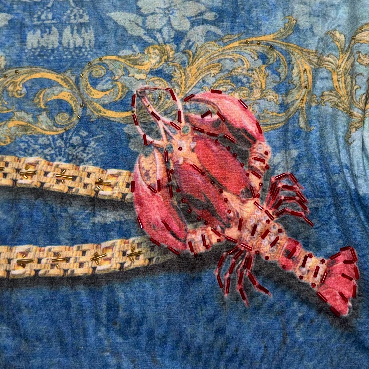Bella Marzo Paris graphic lobster embroidered long sleeve