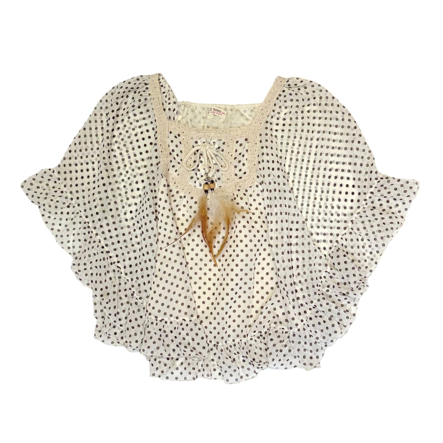 Ivory polka dot lace top