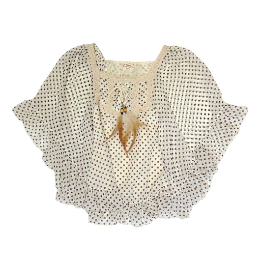 Ivory polka dot lace top