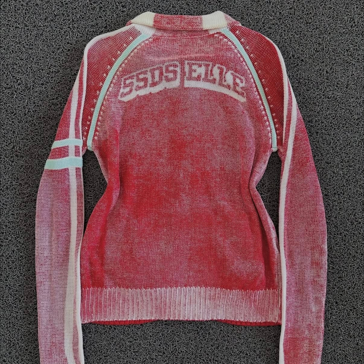 55DSL by Diesel red knitted zip jacket