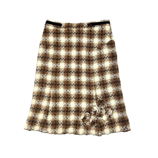 Brown checkered skirt