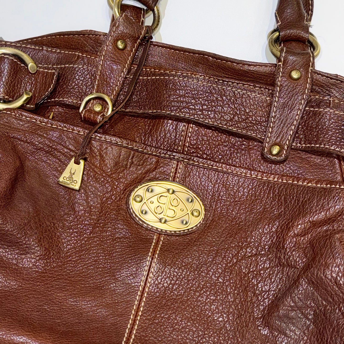 2way brown leather bag with wallet