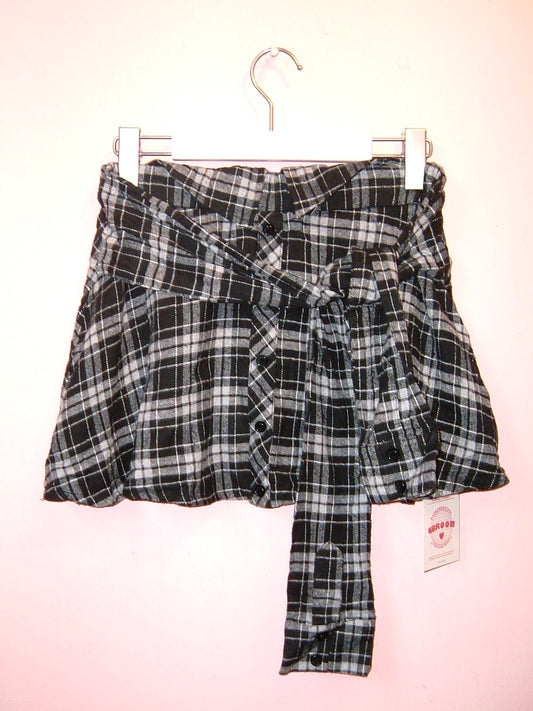 Black And White Plaid Skirt (made out of a shirt)