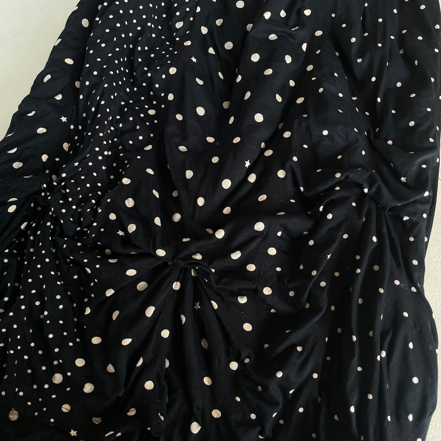 Black polka dot star ruffle skirt