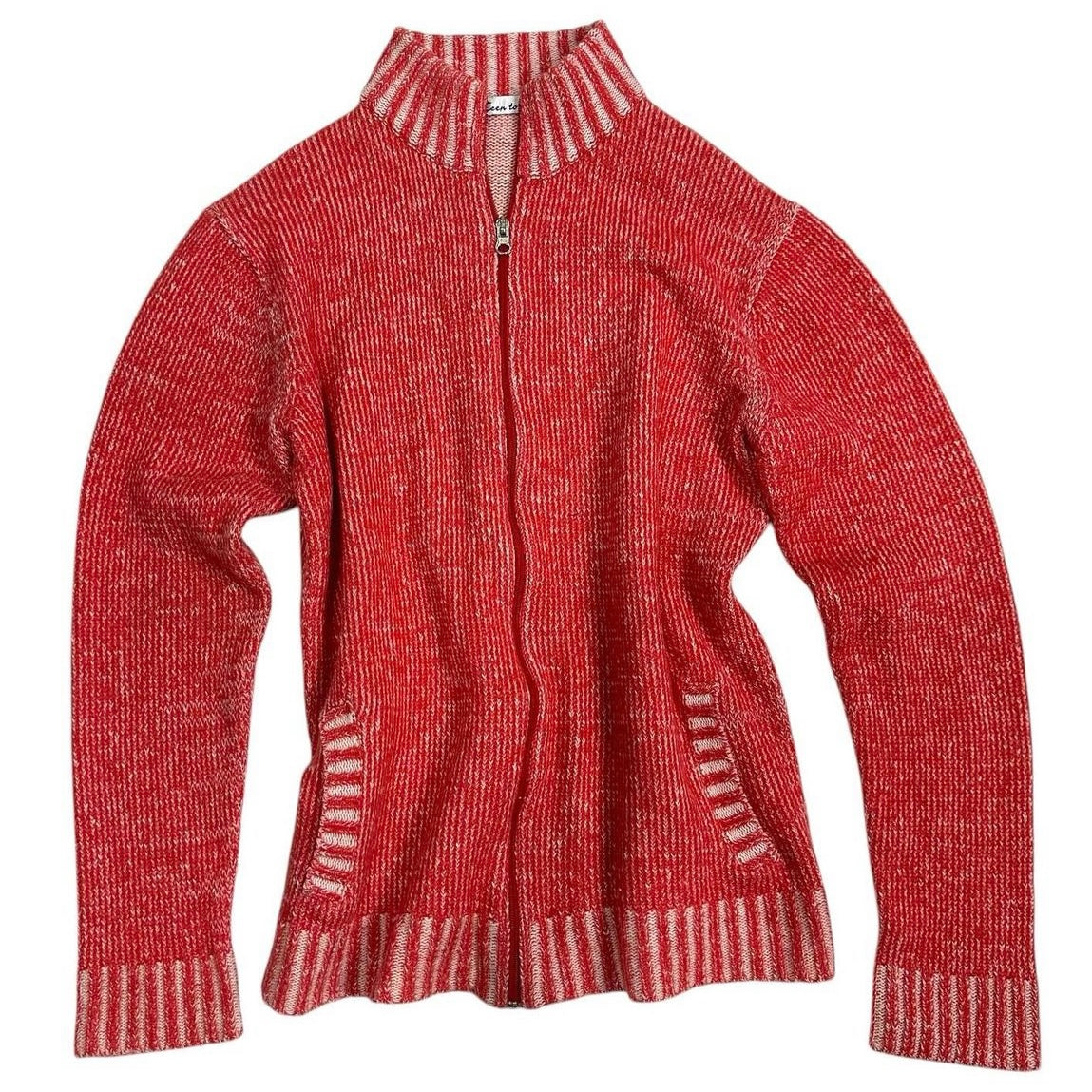 Red knit jacket