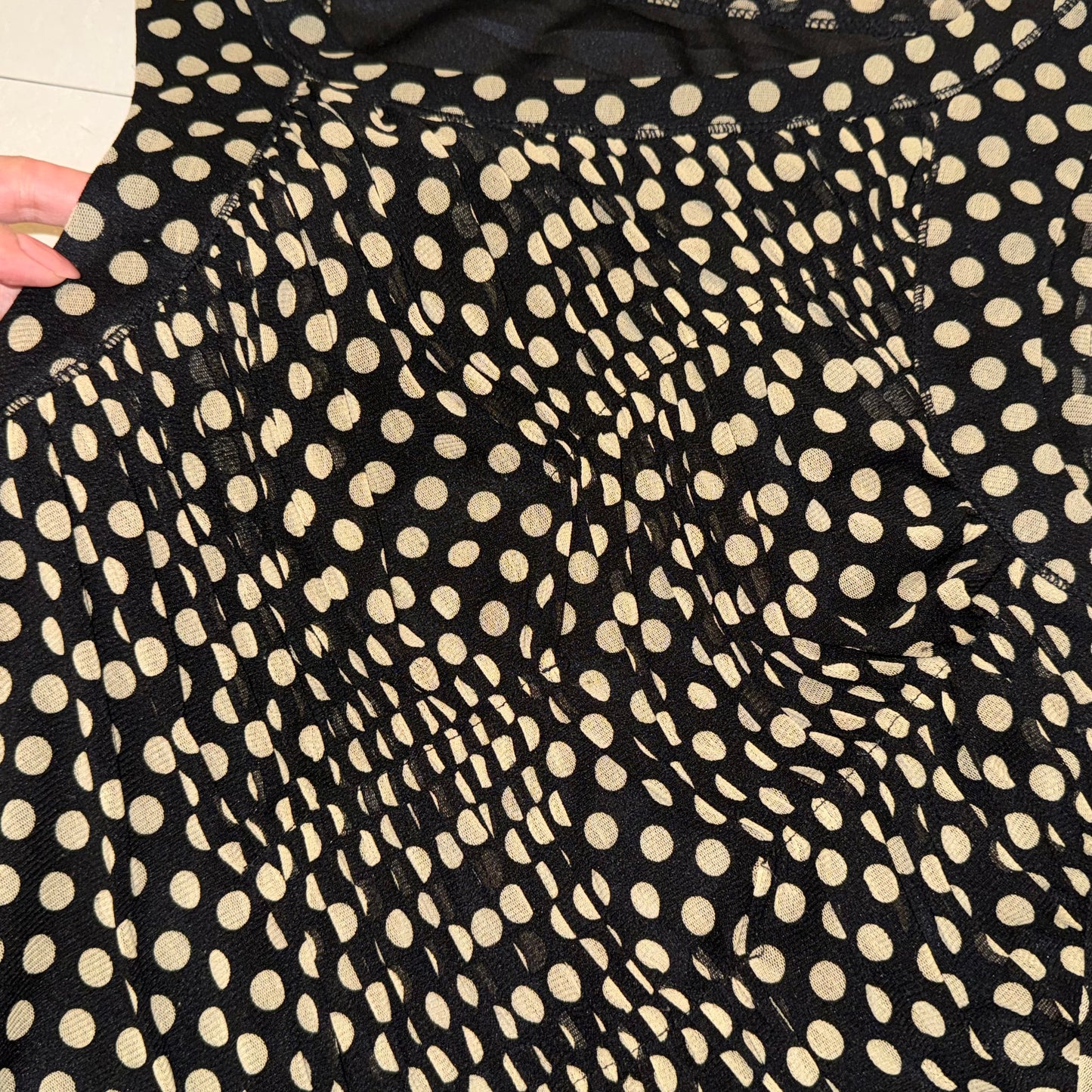 Polka dot pleated top