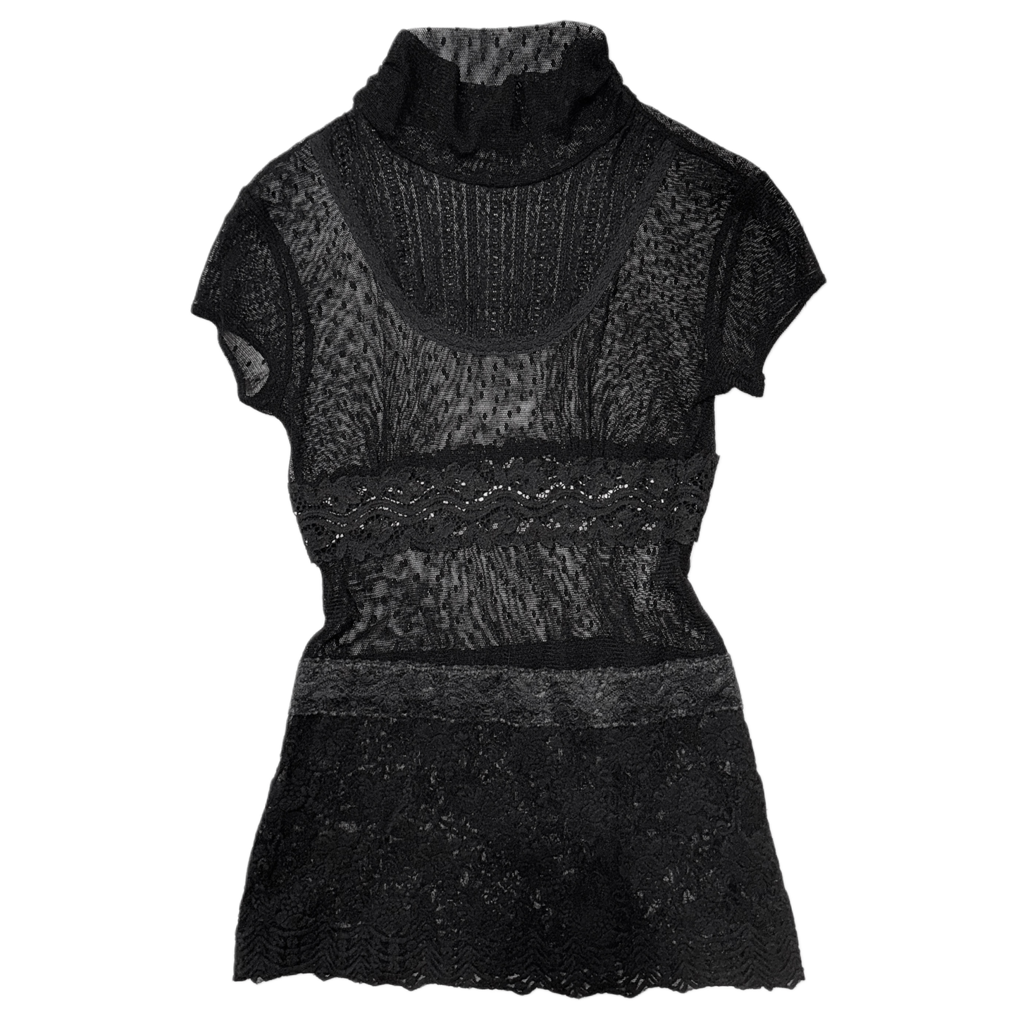 Jaspal Black lace mesh top