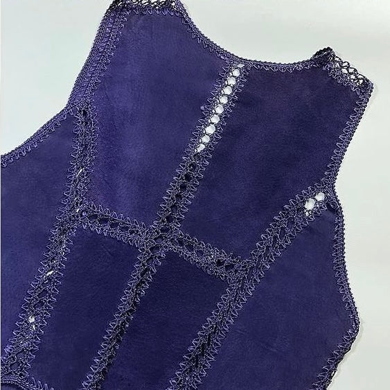 Purple suede knit vest