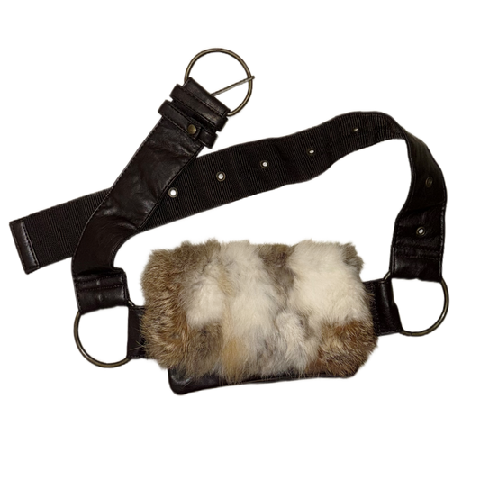 Fur leather fannypack