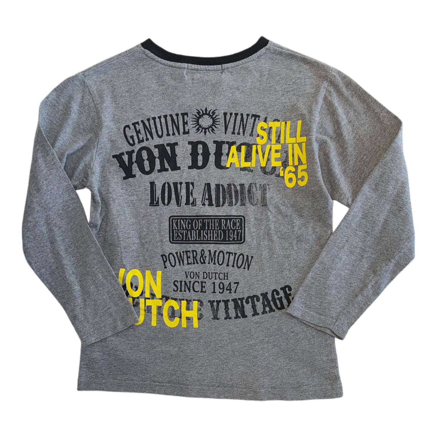 Von Dutch three-quarter sleeve grey top