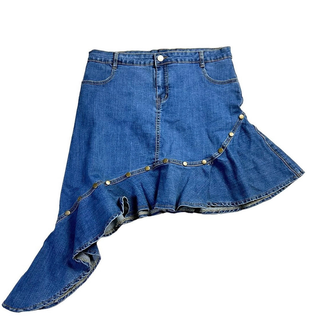 Irregular denim skirt